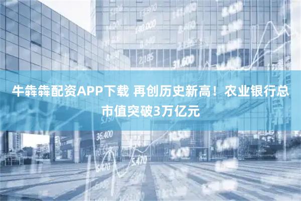 牛犇犇配资APP下载 再创历史新高！农业银行总市值突破3万亿元