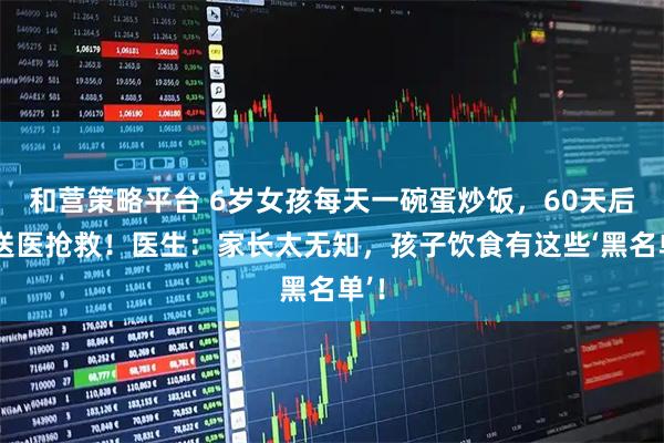 和营策略平台 6岁女孩每天一碗蛋炒饭，60天后被送医抢救！医生：家长太无知，孩子饮食有这些‘黑名单’！