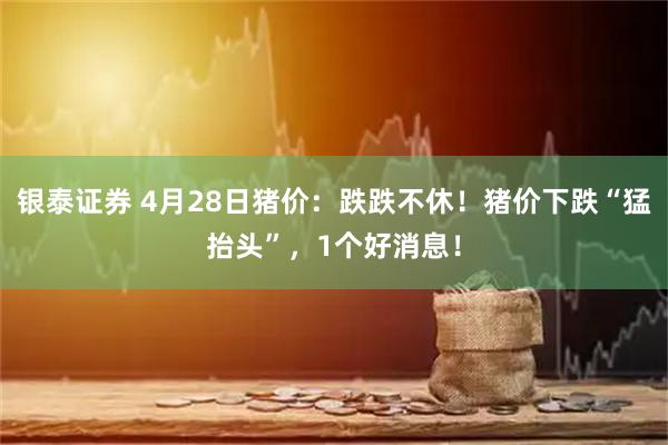 银泰证券 4月28日猪价：跌跌不休！猪价下跌“猛抬头”，1个好消息！
